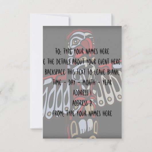 バンクーバー招待状パーソナライズされたバンクーバーRSVP 出欠カード (裏面)