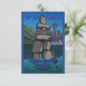 バンクーバー招待状パーソナライズされたバンクーバーRSVP 招待状 (スタンド正面)