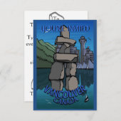 バンクーバー招待状パーソナライズされたバンクーバーRSVP 招待状 (正面/裏面)