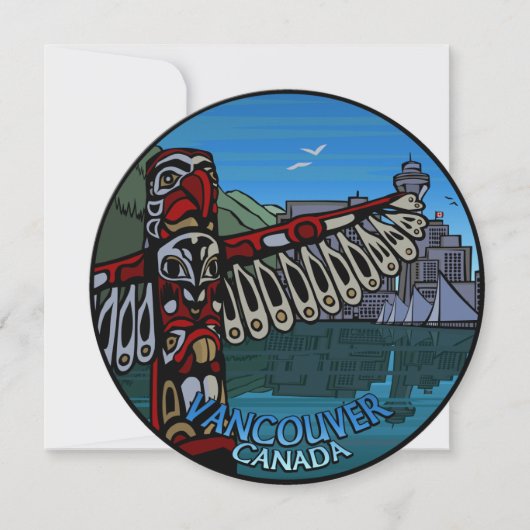 バンクーバー招待状パーソナライズされたバンクーバーRSVP 招待状 (正面)