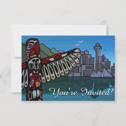 バンクーバー招待状パーソナライズされたバンクーバーRSVP 招待状 (正面)