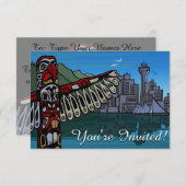 バンクーバー招待状パーソナライズされたバンクーバーRSVP 招待状 (正面/裏面)