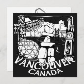 バンクーバー招待状パーソナライズされたバンクーバーRSVP 招待状 (正面/裏面)