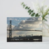 バンクーバー招待状パーソナライズされたバンクーバーRSVP 招待状 (スタンド正面)