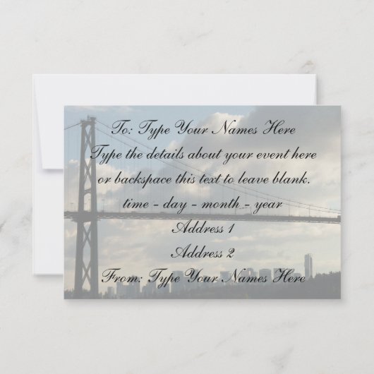 バンクーバー招待状パーソナライズされたバンクーバーRSVP 招待状 (裏面)