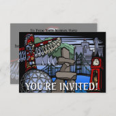 バンクーバー招待状パーソナライズされたバンクーバーRSVP 招待状 (正面/裏面)