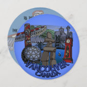 バンクーバー招待状パーソナライズされたバンクーバーRSVP 招待状 (正面/裏面)