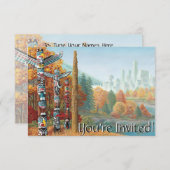 バンクーバー招待状パーソナライズされたバンクーバーRSVP 招待状 (正面/裏面)