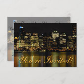 バンクーバー招待状パーソナライズされたバンクーバーRSVP 招待状 (正面/裏面)