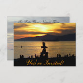 バンクーバー招待状パーソナライズされたバンクーバーRSVP 招待状 (正面/裏面)