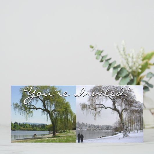 バンクーバー招待状パーソナライズされたバンクーバーRSVP 招待状 (スタンド正面)