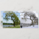 バンクーバー招待状パーソナライズされたバンクーバーRSVP 招待状 (正面/裏面)