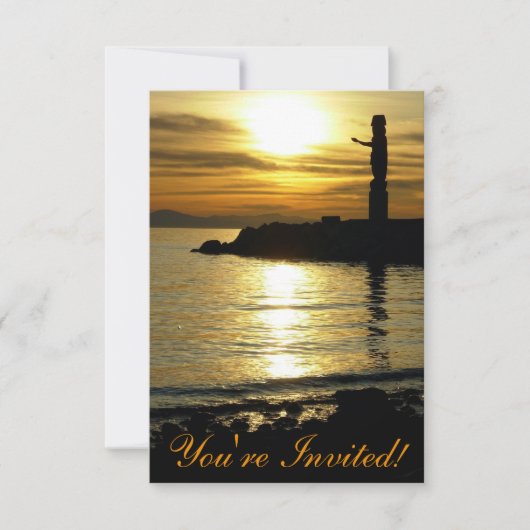 バンクーバー招待状パーソナライズされたバンクーバーRSVP 招待状 (正面)