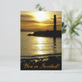 バンクーバー招待状パーソナライズされたバンクーバーRSVP 招待状 (スタンド正面)