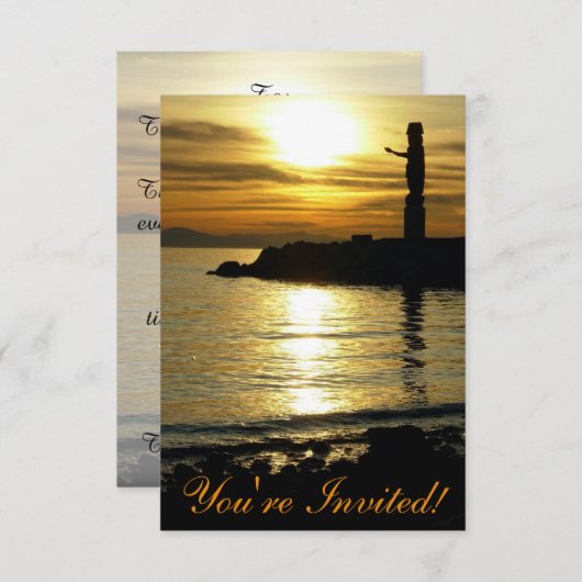 バンクーバー招待状パーソナライズされたバンクーバーRSVP 招待状 (正面/裏面)