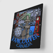 バンクーバー時計ギフトデコール最初の国の時計 スクエア壁時計 (傾斜)