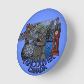 バンクーバー時計ギフトデコール最初の国の時計 ラウンド壁時計 (傾斜)