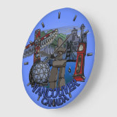 バンクーバー時計ギフトデコール最初の国の時計 ラージ壁時計 (傾斜)