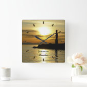 バンクーバー時計ギフトトーテムポールバンクーバークロック スクエア壁時計 (ホーム)