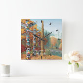 バンクーバー時計パーソナライズされたバンクーバーウォールクロック スクエア壁時計 (ホーム)