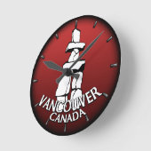 バンクーバー時計贈答品デコーファーストネーションズ時計 ラウンド壁時計 (傾斜)