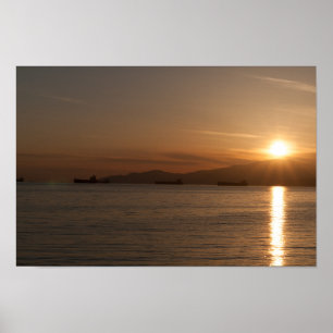 バンクーバー湾の夕日 – カナダ ポスター