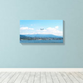 バンクーバー湾を離陸する水上飛行機 キャンバスプリント (インサイチュ (ウッドフロア))