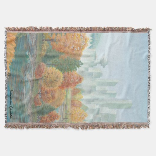 バンクーバー総括的なバンクーバーのスカイラインの芸術の記念品 スローブランケット (正面)