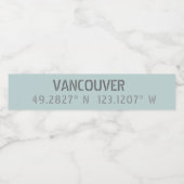 バンクーバー緯度経度フード飲料ラベル ペットボトルラベル (シングルラベル)