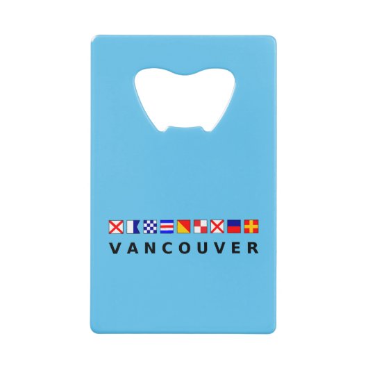 バンクーバー航海のカナダ帆走旗の色 クレジットカード栓抜き (正面)