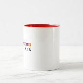 バンクーバー航海のカナダ帆走旗の色 ツートーンマグカップ (中央)