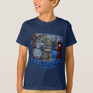 バンクーバー記念キッズのTシャツランドマークアートティー Tシャツ