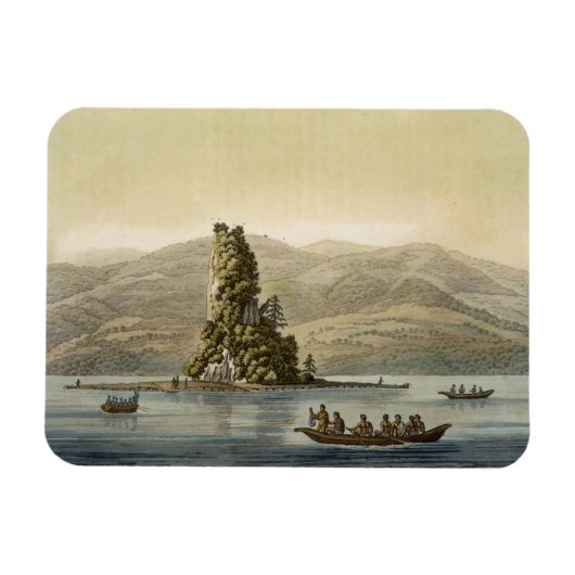 バンクーバー近くのニューノーフォーク(カラー版木、銅版、版画) マグネット (横)