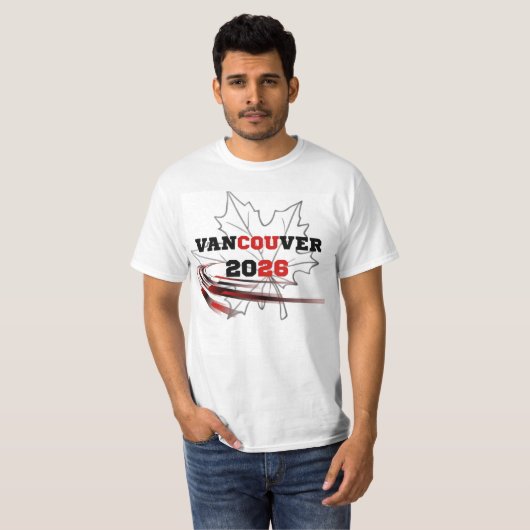バンクーバー2026サッカー開催都市Tシャツ Tシャツ (正面フル)