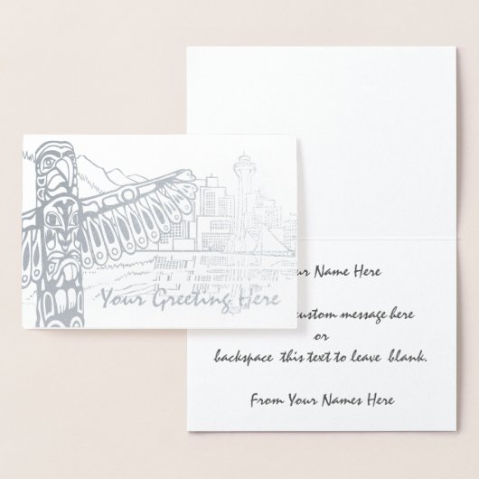 バンクーバー お土産 挨拶カード オーダーメイド シルバー 箔カード (ディスプレー)