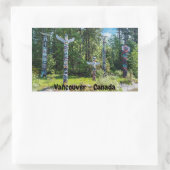 バンクーバー・カナダ、スタンリー・パークのトーテム 長方形シール (バッグ)