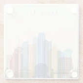 バンクーバー、カナダ|都市スカイライン ガラスコースター (裏面)