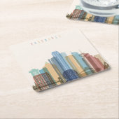 バンクーバー、カナダ|都市スカイライン スクエアペーパーコースター (アングル)