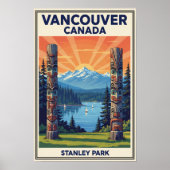 バンクーバー、カナダ: 1960年代ビンテージ旅行ポスター ポスター (正面)