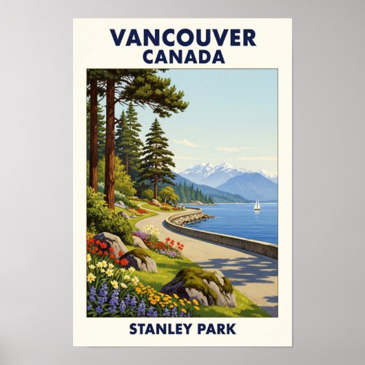 バンクーバー,カナダ: 1960sヴィンテージ旅行ポスター ポスター (正面)