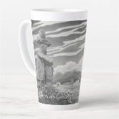 バンクーバーBCカナダのコーヒーカップマグカップ&グラス カフェラテマグ (左アングル)