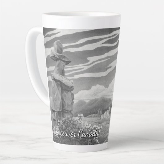 バンクーバーBCカナダのコーヒーカップマグカップ&グラス カフェラテマグ (左アングル)