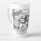 バンクーバーBCカナダのコーヒーカップマグカップ&グラス カフェラテマグ (左アングル)