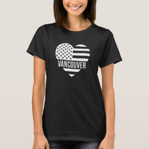 バンクーバーUSAフラッグアメリカシティホームタウンバケーション Tシャツ