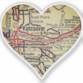 バンクーバーWAヴィンテージの地図 シール (正面)
