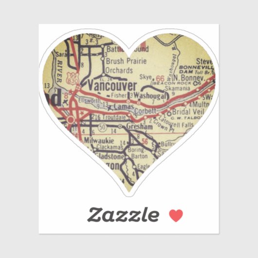 バンクーバーWAヴィンテージの地図 シール (シート)