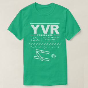 バンクーバ国際的ー空港YVR Tシャツ