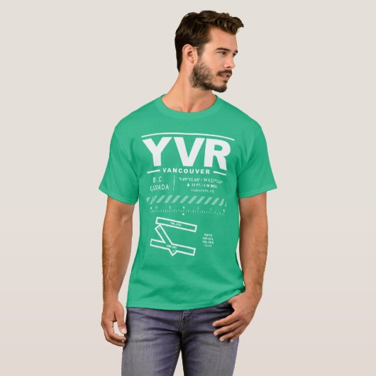 バンクーバ国際的ー空港YVR Tシャツ (正面フル)