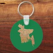 バングラデシュの地図キーチェーン キーホルダー (正面)