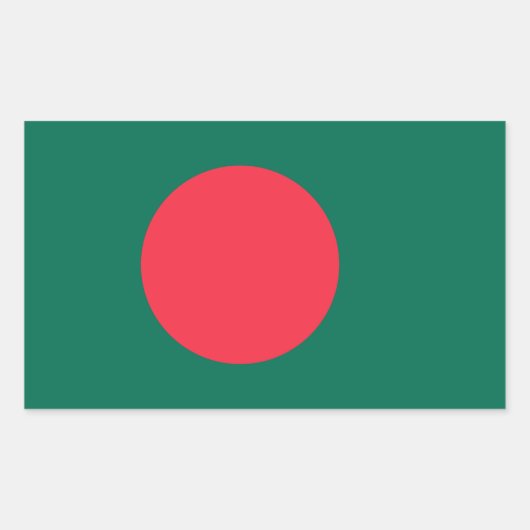 バングラデシュの愛国旗 長方形シール (正面)